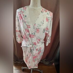 Light wrap bathrobe/ Flora / medium/ pink floral